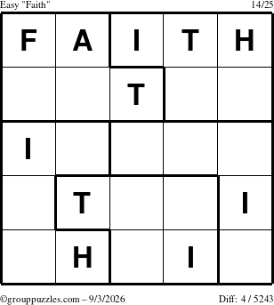 The grouppuzzles.com Easy Faith puzzle for Thursday September 3, 2026
