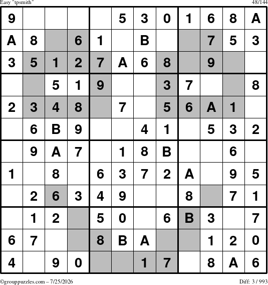 The grouppuzzles.com Easy tpsmith puzzle for Saturday July 25, 2026