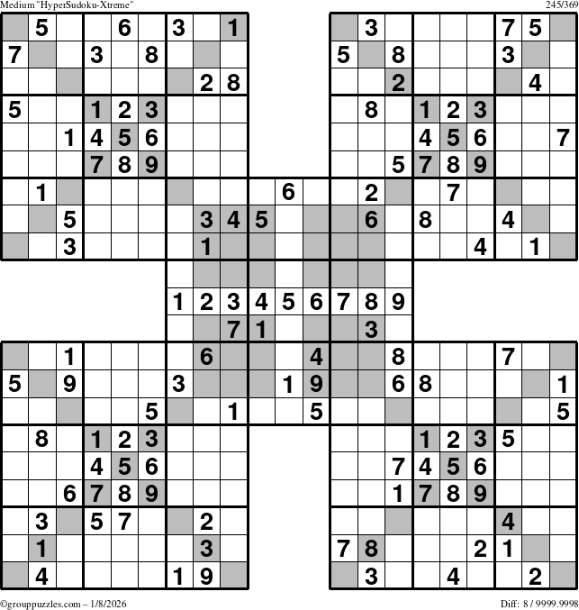 The grouppuzzles.com Medium cover-HyperXtreme puzzle for Thursday January 8, 2026