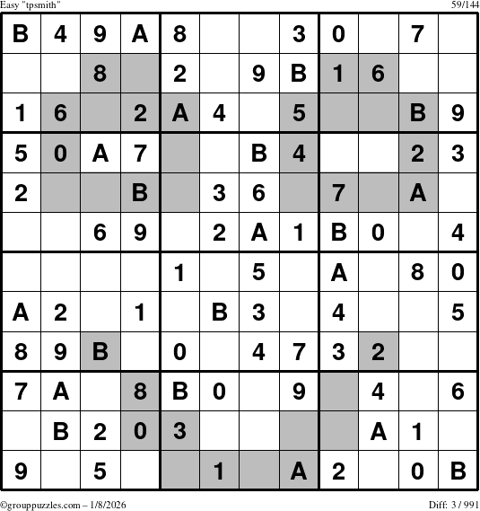 The grouppuzzles.com Easy tpsmith puzzle for Thursday January 8, 2026