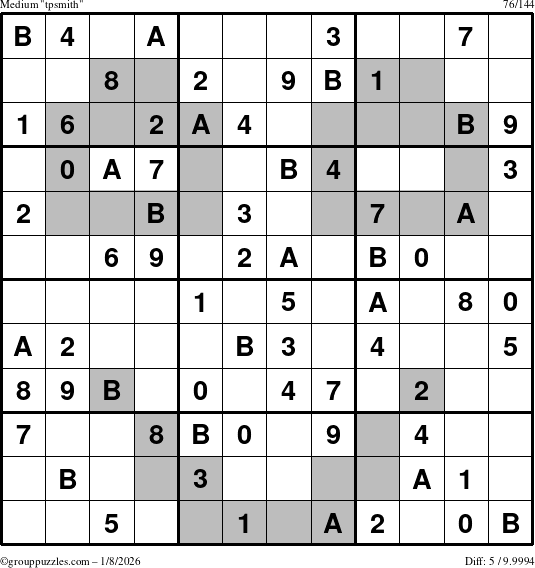 The grouppuzzles.com Medium tpsmith puzzle for Thursday January 8, 2026