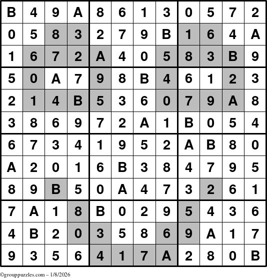The grouppuzzles.com Answer grid for the tpsmith puzzle for Thursday January 8, 2026