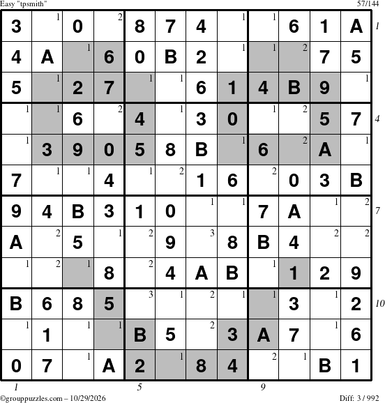 The grouppuzzles.com Easy tpsmith puzzle for Thursday October 29, 2026, suitable for printing, with all 3 steps marked