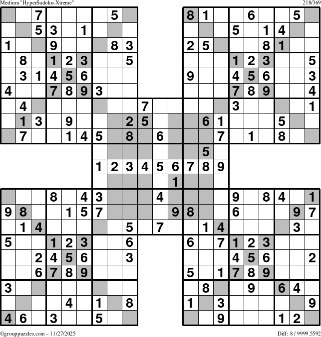 The grouppuzzles.com Medium cover-HyperXtreme puzzle for Thursday November 27, 2025