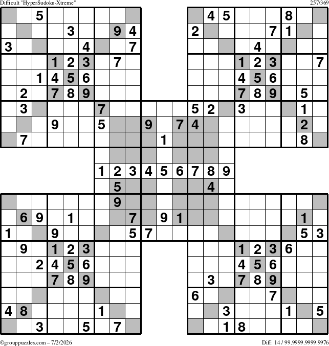 The grouppuzzles.com Difficult cover-HyperXtreme puzzle for Thursday July 2, 2026