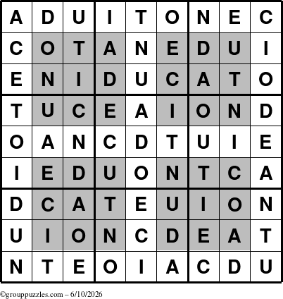 The grouppuzzles.com Answer grid for the HyperEducation-i23 puzzle for Wednesday June 10, 2026