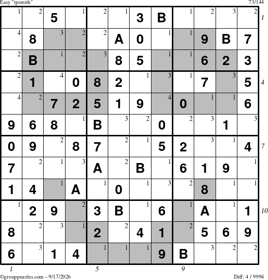 The grouppuzzles.com Easy tpsmith puzzle for Thursday September 17, 2026 with all 4 steps marked