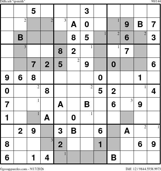 The grouppuzzles.com Difficult tpsmith puzzle for Thursday September 17, 2026 with the first 3 steps marked