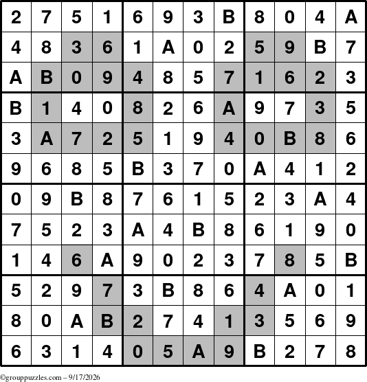 The grouppuzzles.com Answer grid for the tpsmith puzzle for Thursday September 17, 2026