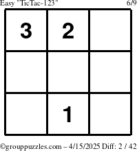 The grouppuzzles.com Easy TicTac-123 puzzle for Tuesday April 15, 2025
