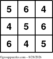 The grouppuzzles.com Answer grid for the TicTac-456 puzzle for Friday August 28, 2026