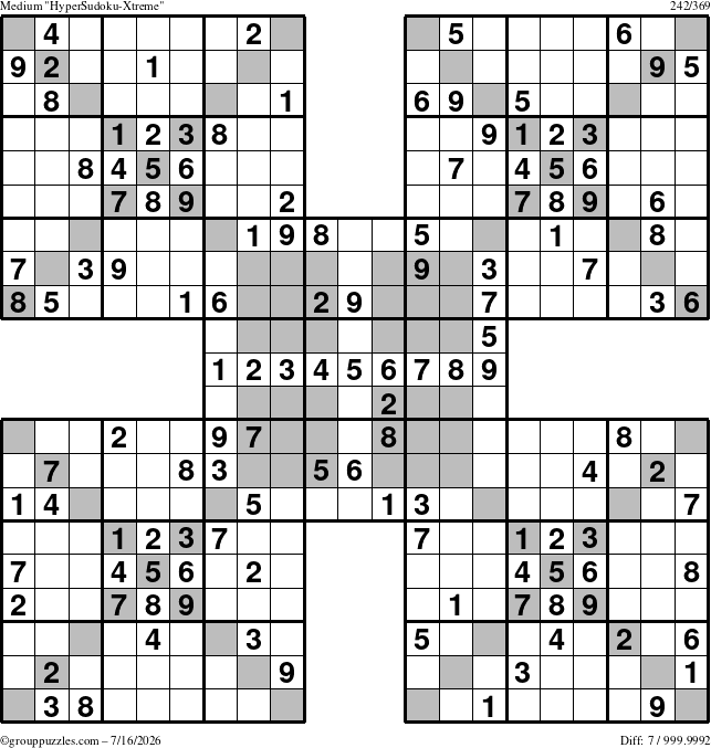 The grouppuzzles.com Medium cover-HyperXtreme puzzle for Thursday July 16, 2026