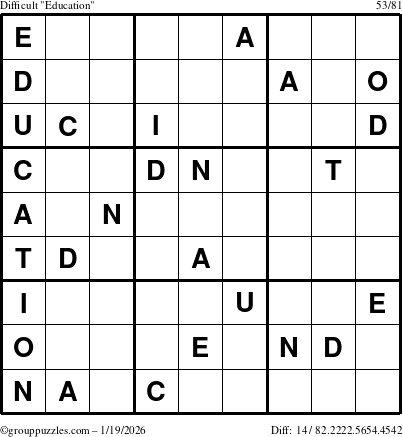 The grouppuzzles.com Difficult Education-c1 puzzle for Monday January 19, 2026