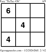 The grouppuzzles.com Easy TicTac-456 puzzle for Friday January 2, 2026