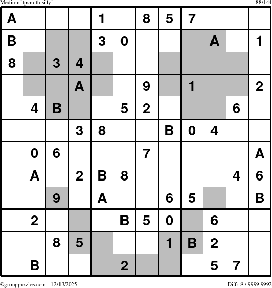 The grouppuzzles.com Medium tpsmith-silly puzzle for Saturday December 13, 2025