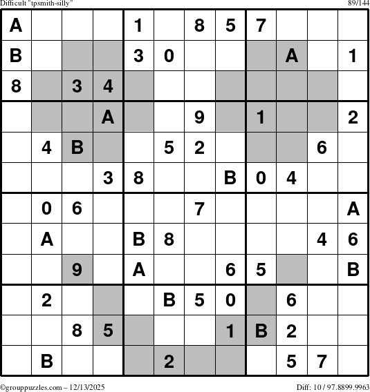 The grouppuzzles.com Difficult tpsmith-silly puzzle for Saturday December 13, 2025