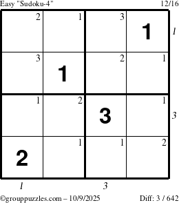 The grouppuzzles.com Easy Sudoku-4 puzzle for Thursday October 9, 2025 with all 3 steps marked