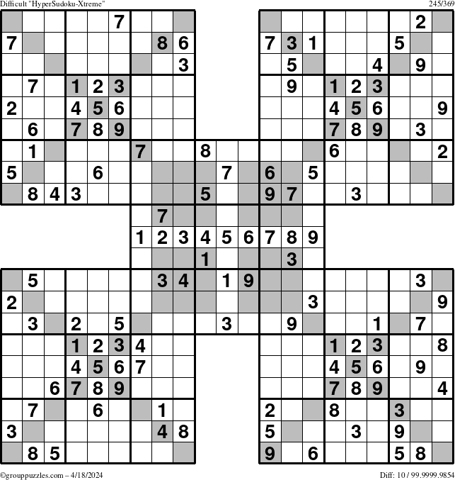 The grouppuzzles.com Difficult cover-HyperXtreme puzzle for Thursday April 18, 2024