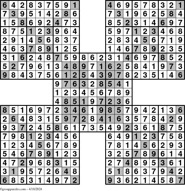 The grouppuzzles.com Answer grid for the cover-HyperXtreme puzzle for Thursday April 18, 2024