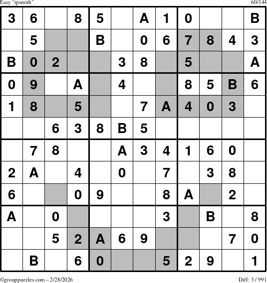 The grouppuzzles.com Easy tpsmith puzzle for Saturday February 28, 2026