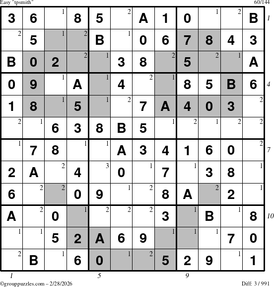 The grouppuzzles.com Easy tpsmith puzzle for Saturday February 28, 2026 with all 3 steps marked