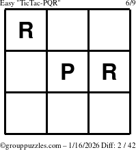 The grouppuzzles.com Easy TicTac-PQR puzzle for Friday January 16, 2026