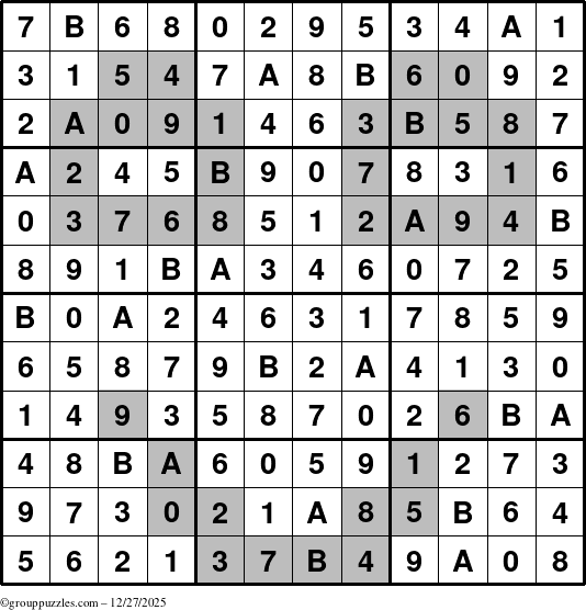 The grouppuzzles.com Answer grid for the tpsmith puzzle for Saturday December 27, 2025