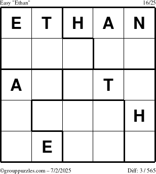 The grouppuzzles.com Easy Ethan puzzle for Wednesday July 2, 2025