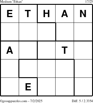 The grouppuzzles.com Medium Ethan puzzle for Wednesday July 2, 2025