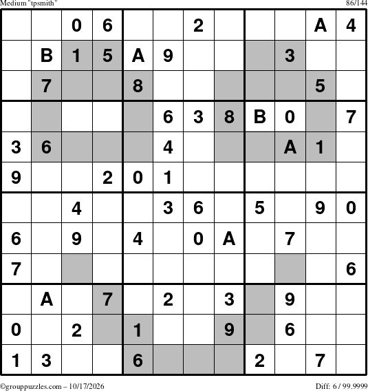 The grouppuzzles.com Medium tpsmith puzzle for Saturday October 17, 2026