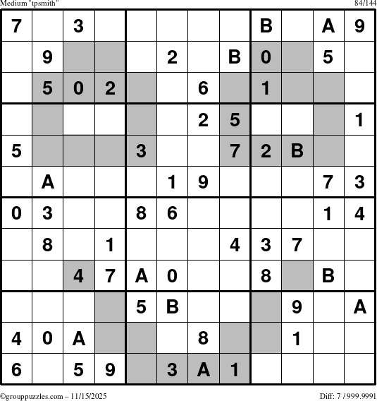The grouppuzzles.com Medium tpsmith puzzle for Saturday November 15, 2025