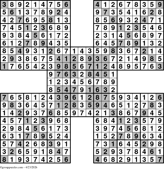 The grouppuzzles.com Answer grid for the cover-HyperXtreme puzzle for Thursday April 23, 2026