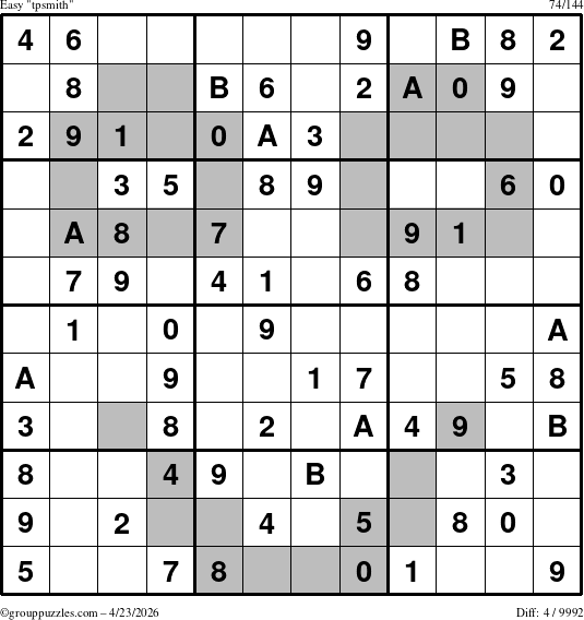 The grouppuzzles.com Easy tpsmith puzzle for Thursday April 23, 2026