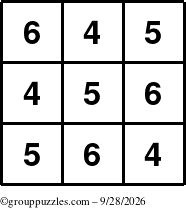 The grouppuzzles.com Answer grid for the TicTac-456 puzzle for Monday September 28, 2026
