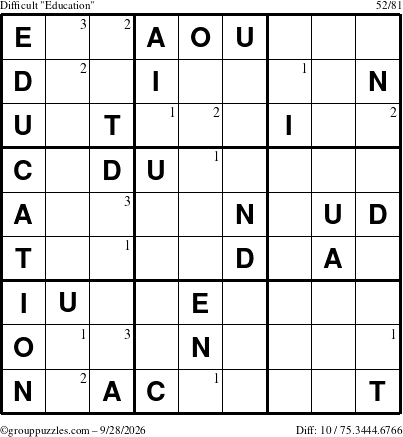 The grouppuzzles.com Difficult Education-c1 puzzle for Monday September 28, 2026 with the first 3 steps marked
