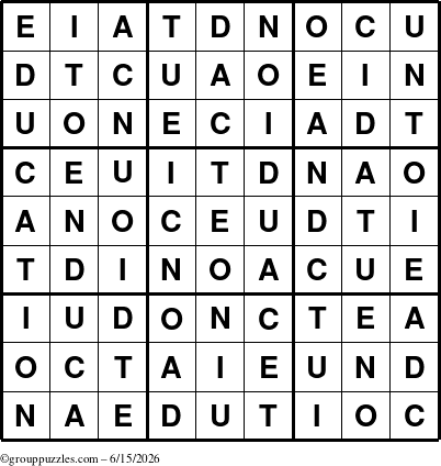 The grouppuzzles.com Answer grid for the Education-c1 puzzle for Monday June 15, 2026