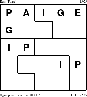 The grouppuzzles.com Easy Paige puzzle for Saturday January 10, 2026