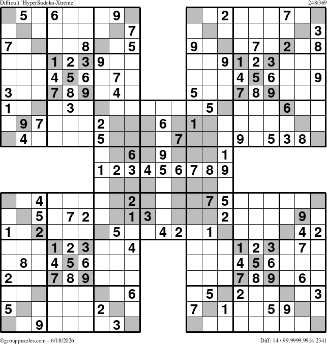 The grouppuzzles.com Difficult cover-HyperXtreme puzzle for Thursday June 18, 2026