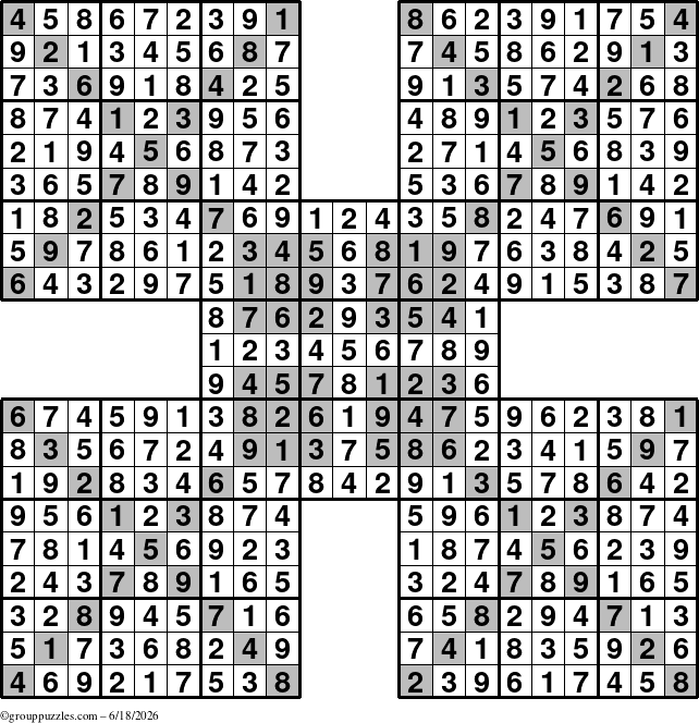The grouppuzzles.com Answer grid for the cover-HyperXtreme puzzle for Thursday June 18, 2026
