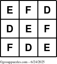 The grouppuzzles.com Answer grid for the TicTac-DEF puzzle for Tuesday June 24, 2025