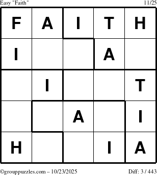 The grouppuzzles.com Easy Faith puzzle for Thursday October 23, 2025