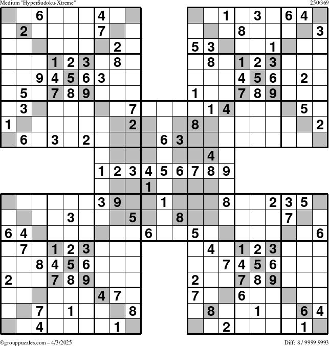 The grouppuzzles.com Medium cover-HyperXtreme puzzle for Thursday April 3, 2025