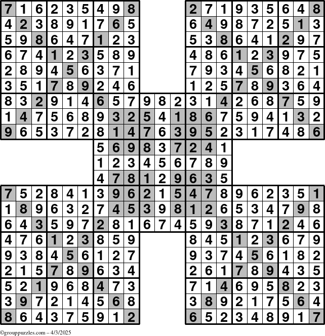 The grouppuzzles.com Answer grid for the cover-HyperXtreme puzzle for Thursday April 3, 2025