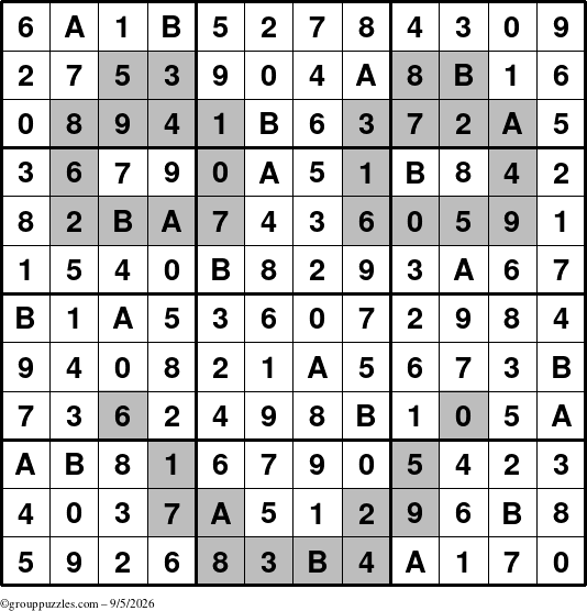 The grouppuzzles.com Answer grid for the tpsmith puzzle for Saturday September 5, 2026