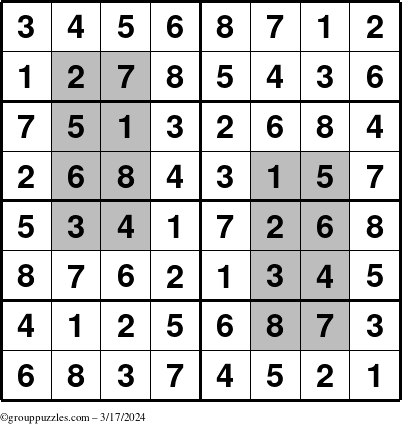 The grouppuzzles.com Answer grid for the HyperSudoku-8 puzzle for Sunday March 17, 2024