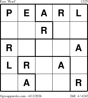 The grouppuzzles.com Easy Pearl puzzle for Friday June 12, 2026