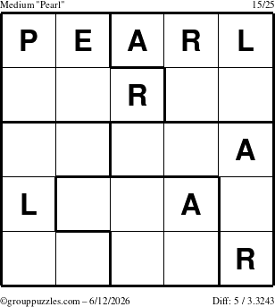 The grouppuzzles.com Medium Pearl puzzle for Friday June 12, 2026