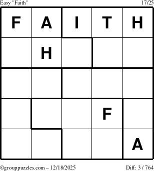 The grouppuzzles.com Easy Faith puzzle for Thursday December 18, 2025