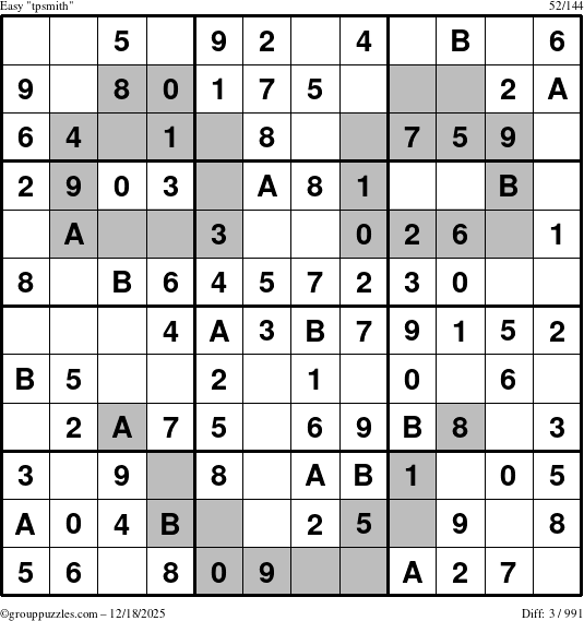 The grouppuzzles.com Easy tpsmith puzzle for Thursday December 18, 2025