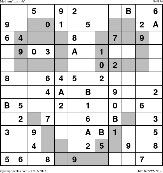 The grouppuzzles.com Medium tpsmith puzzle for Thursday December 18, 2025